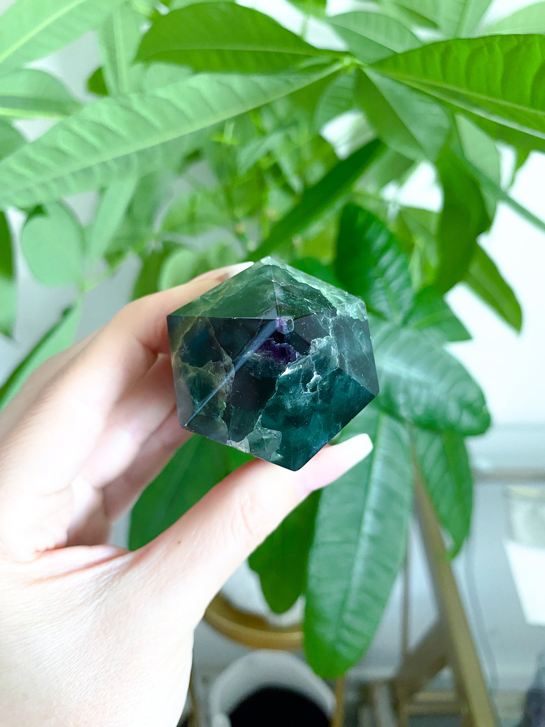 Green and Purple Rainbow Fluorite Point #15