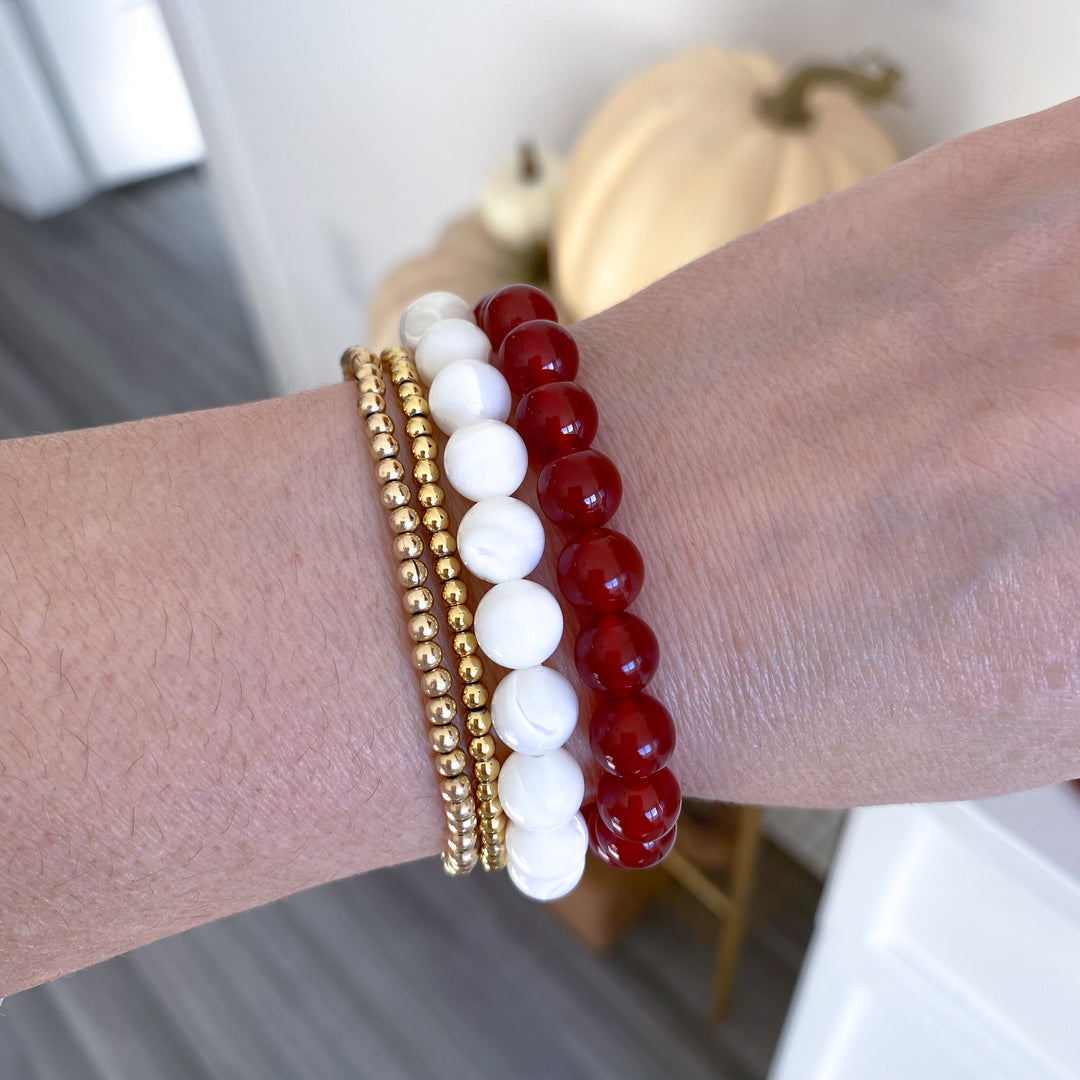 Deep Red Carnelian 8mm Bracelet