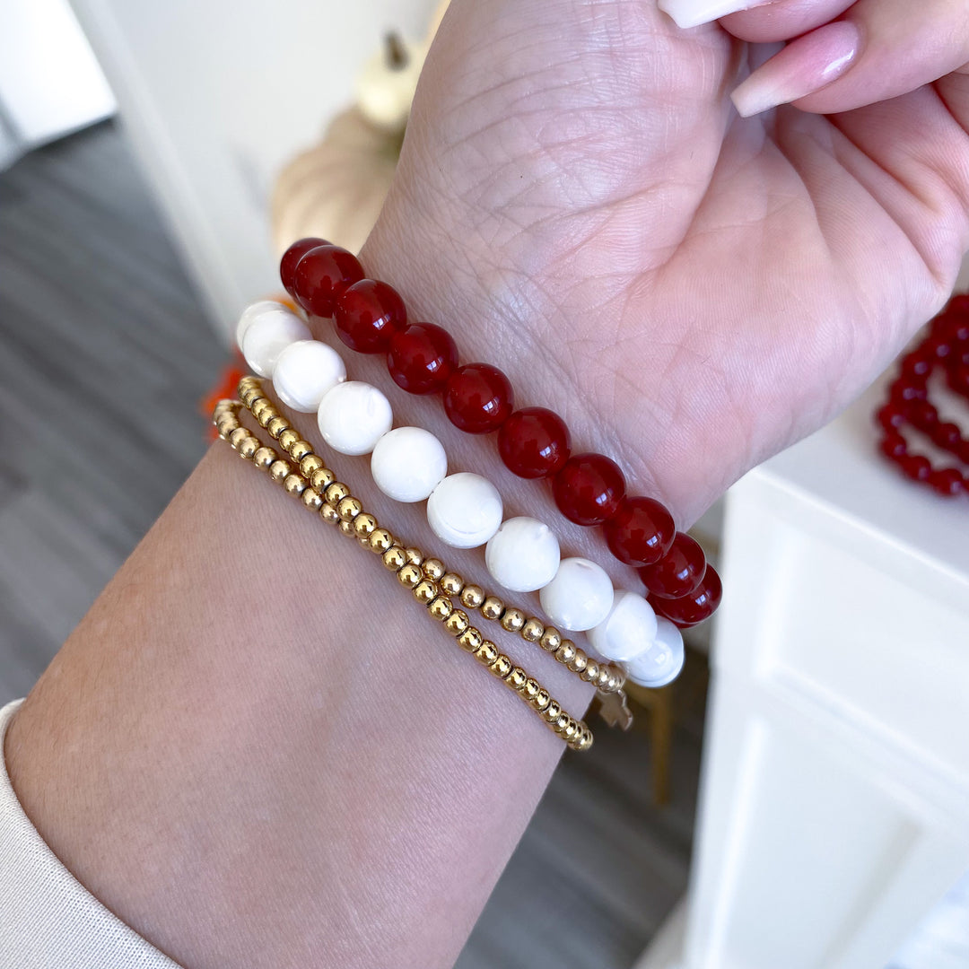Deep Red Carnelian 8mm Bracelet