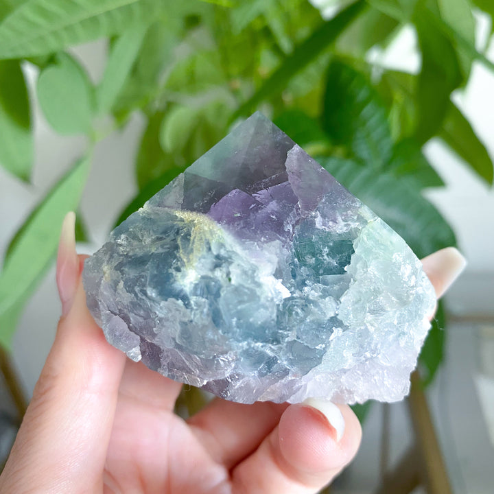Purple, Green Fluorite Top Polish Point #11 - Get EXACT Stone
