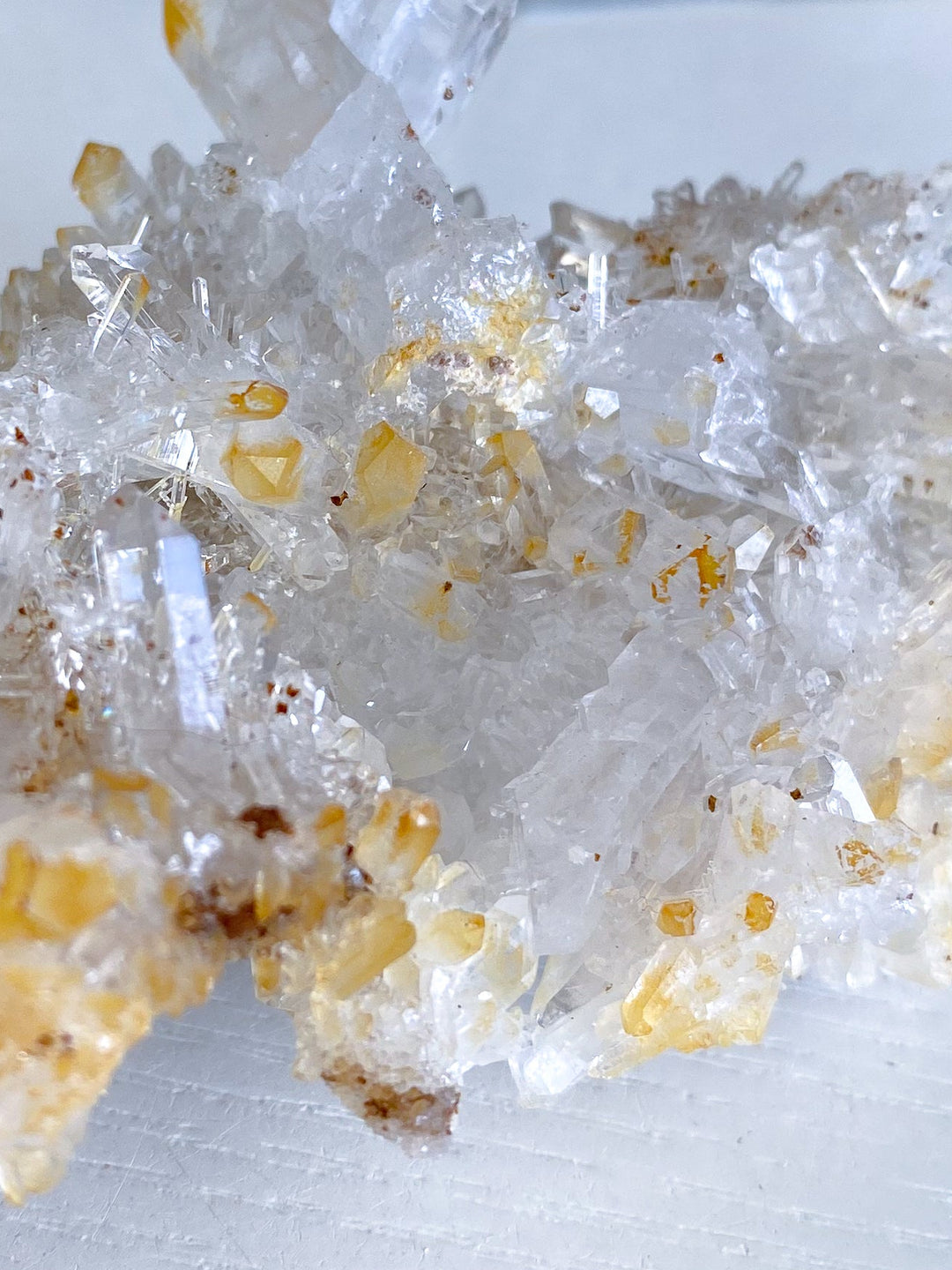 Long Iron Coated Quartz with Siderite Cluster #10