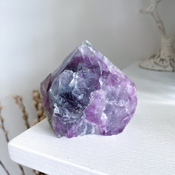 Tie-Dye Style Fluorite Top Polish Point #5 - Chipped Tip