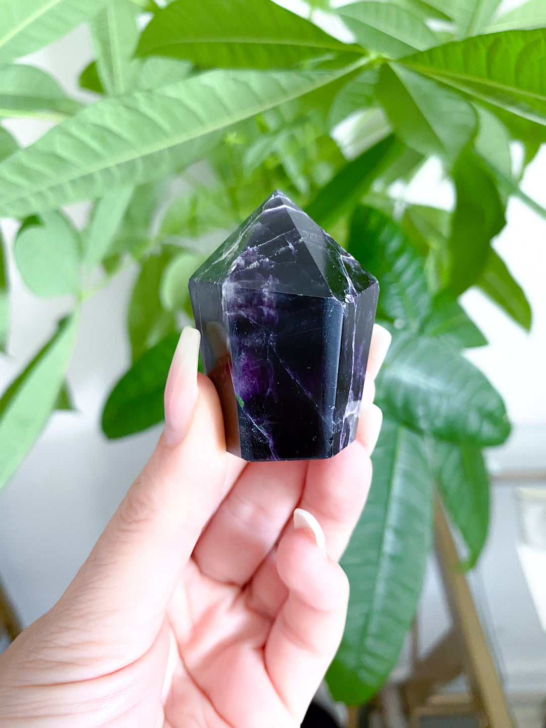 Small Deep Purple Polished Fluorite Point #2