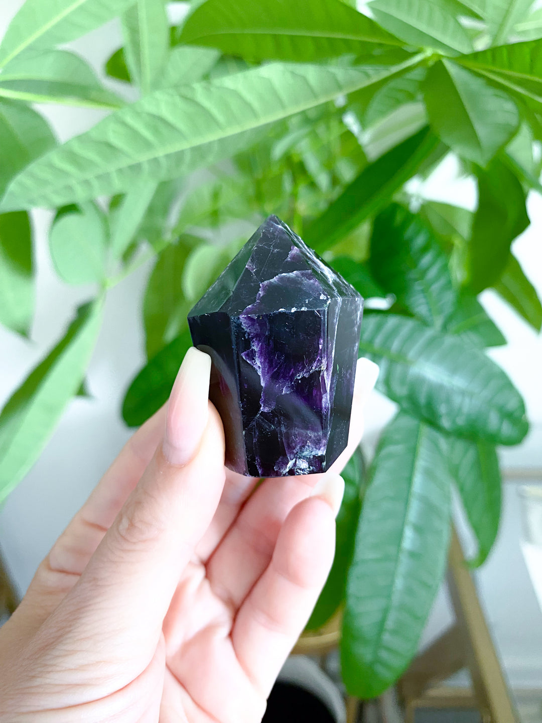 Small Deep Purple Polished Fluorite Point #2