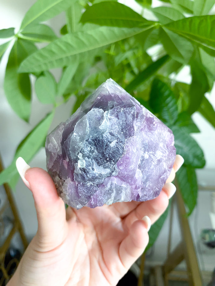 Tie-Dye Style Fluorite Top Polish Point #5 - Chipped Tip