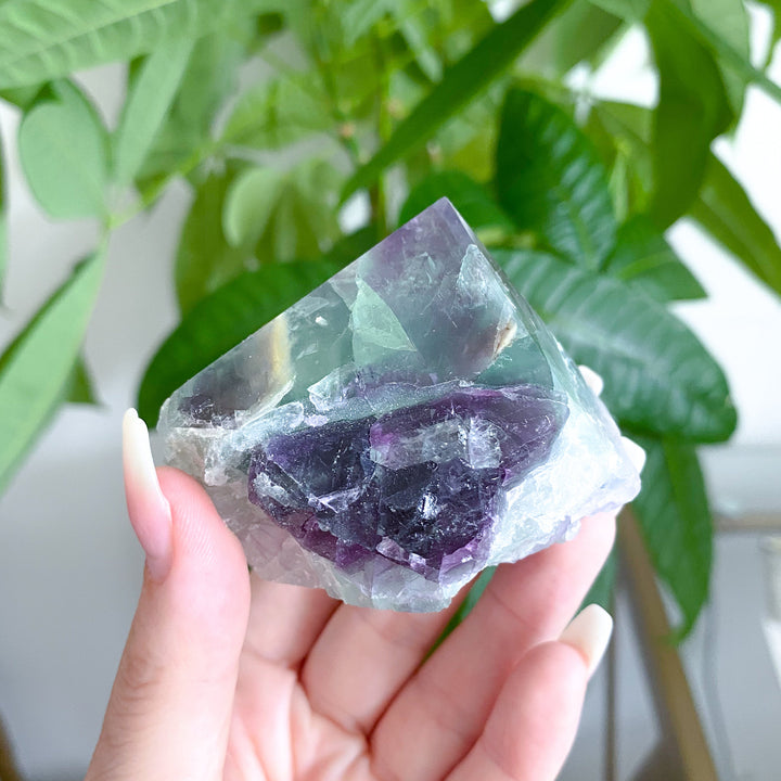 Purple, Green Fluorite Top Polish Point #11 - Get EXACT Stone