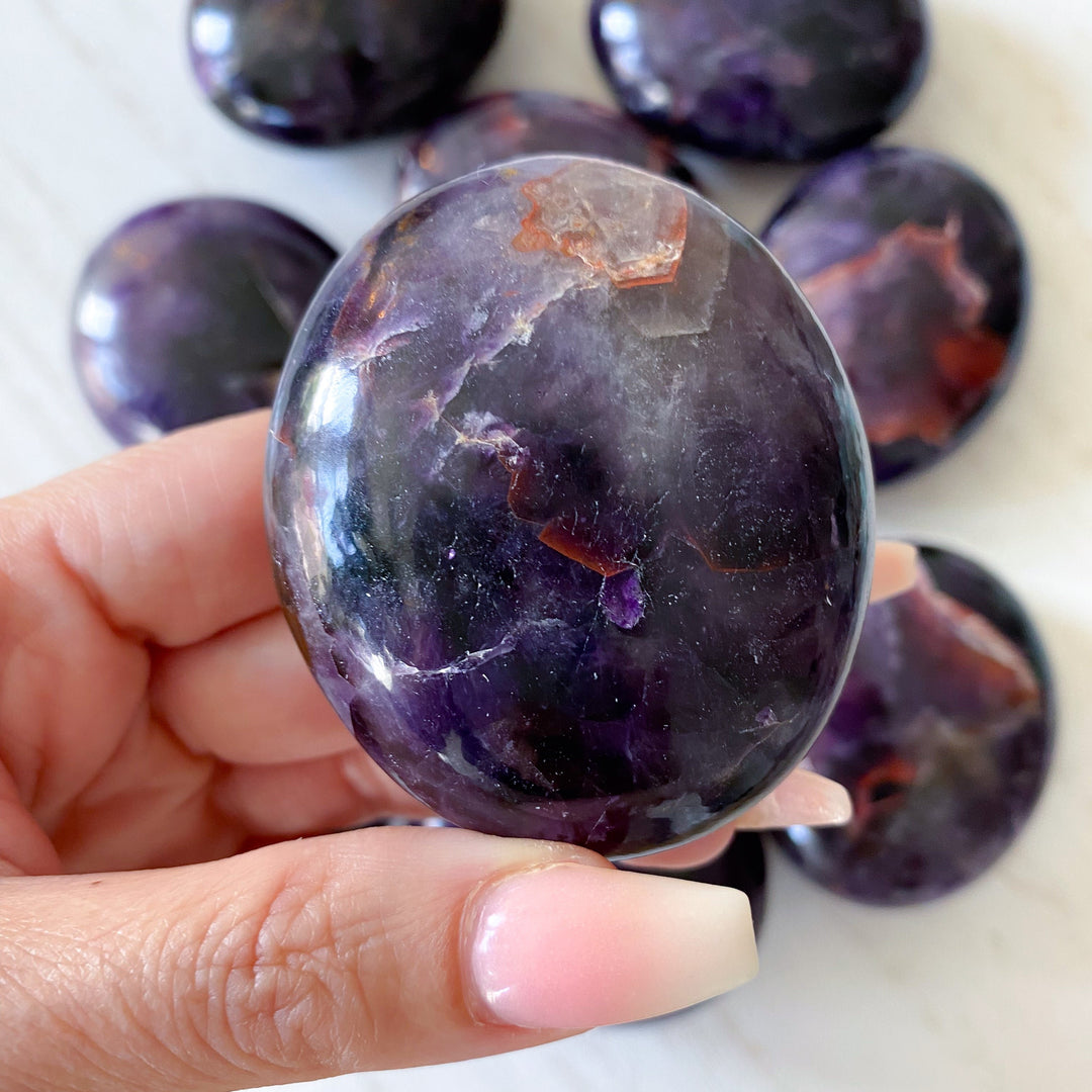 Deep, DARK Amethyst Palm Stone