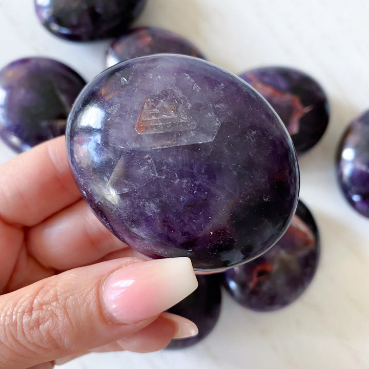 Deep, DARK Amethyst Palm Stone