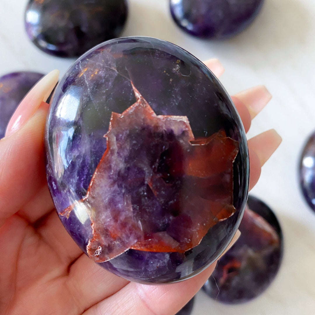 Deep, DARK Amethyst Palm Stone