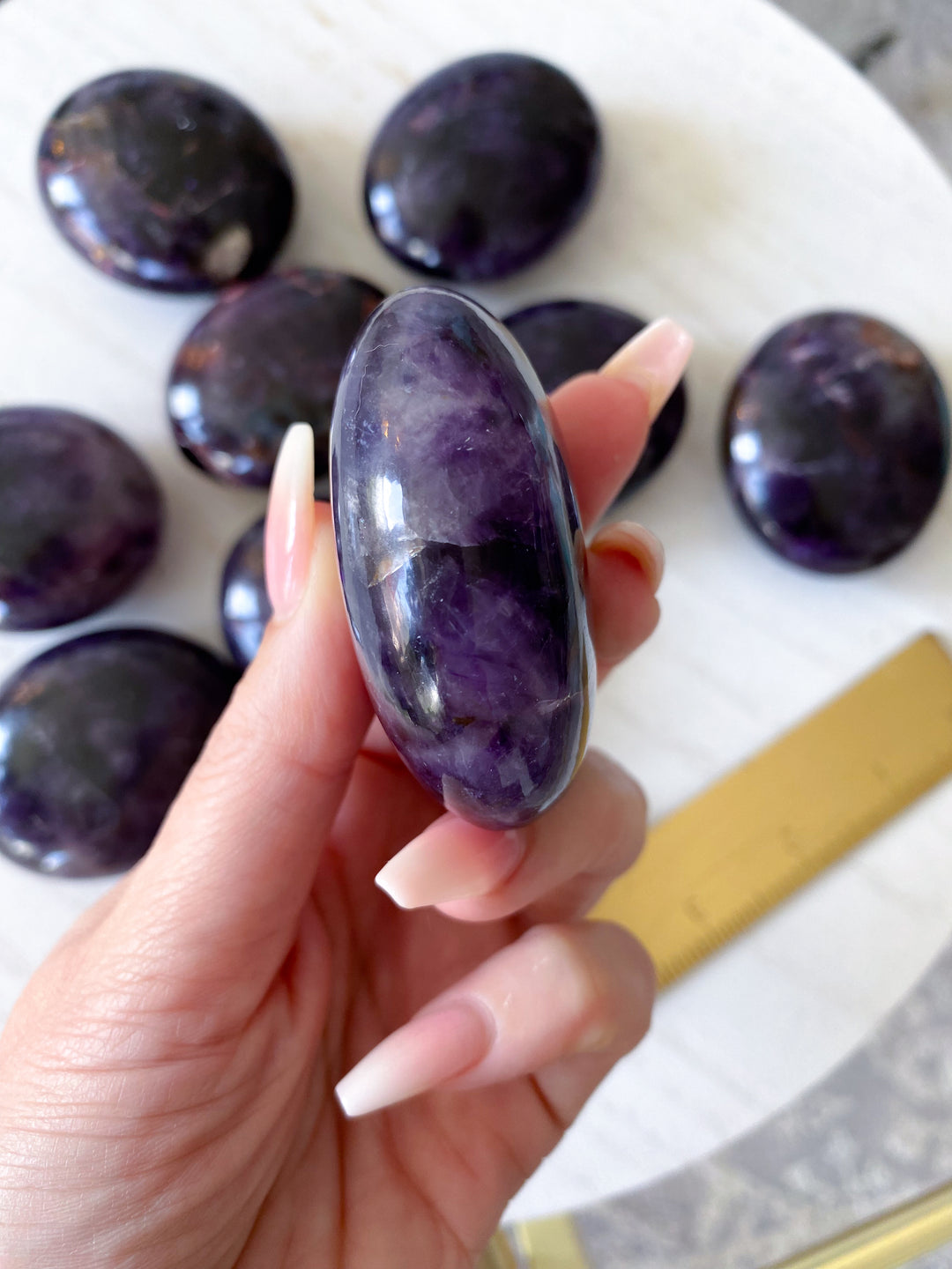 Deep, DARK Amethyst Palm Stone