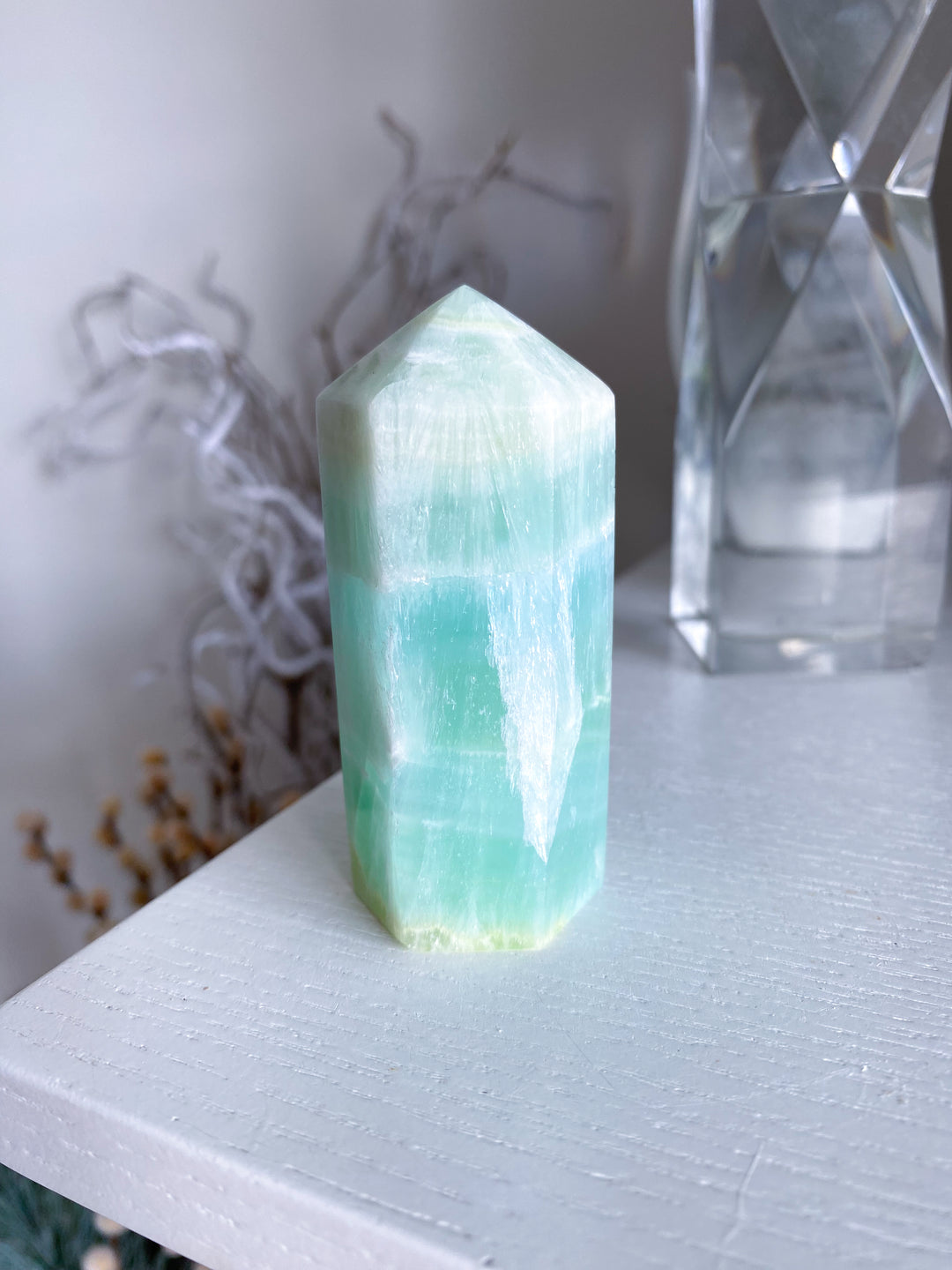 Chunky Pistachio Green Calcite Tower - You Choose