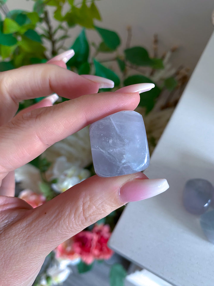 Green, Lavender Fluorite Tumble