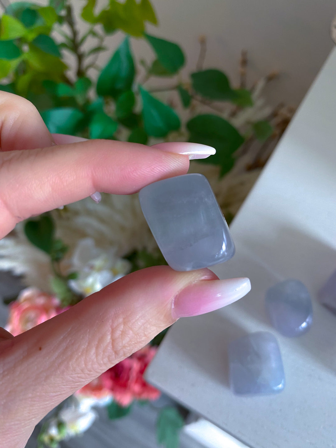 Green, Lavender Fluorite Tumble