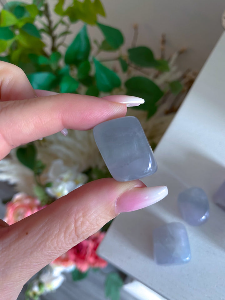 Green, Lavender Fluorite Tumble