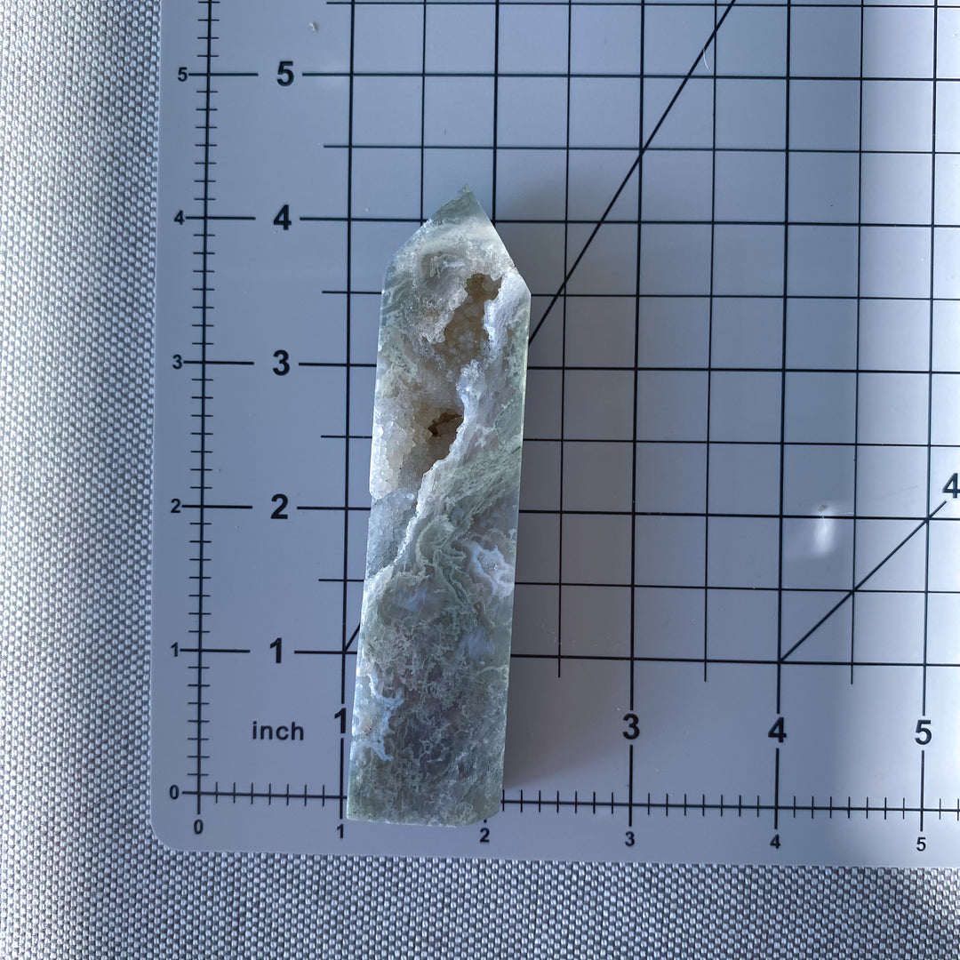 Druzy Moss Agate Tower 