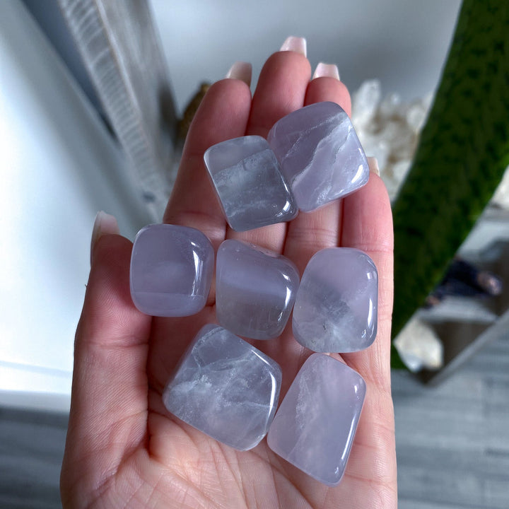 Green, Lavender Fluorite Tumble