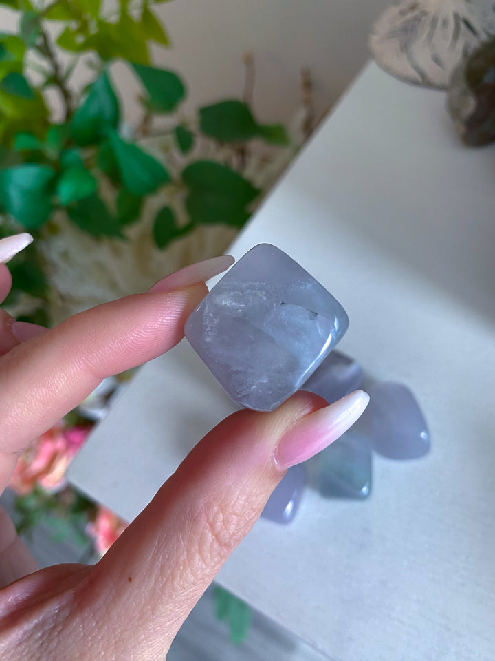 Green, Lavender Fluorite Tumble