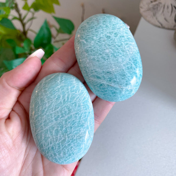 Gentle Baby Blue-Green Amazonite Palm