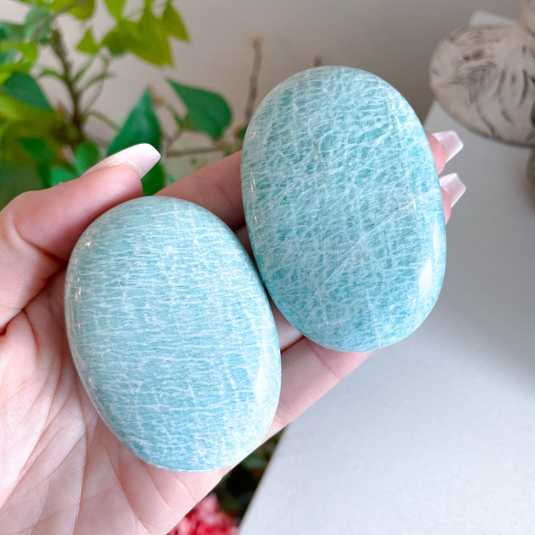 Gentle Baby Blue-Green Amazonite Palm