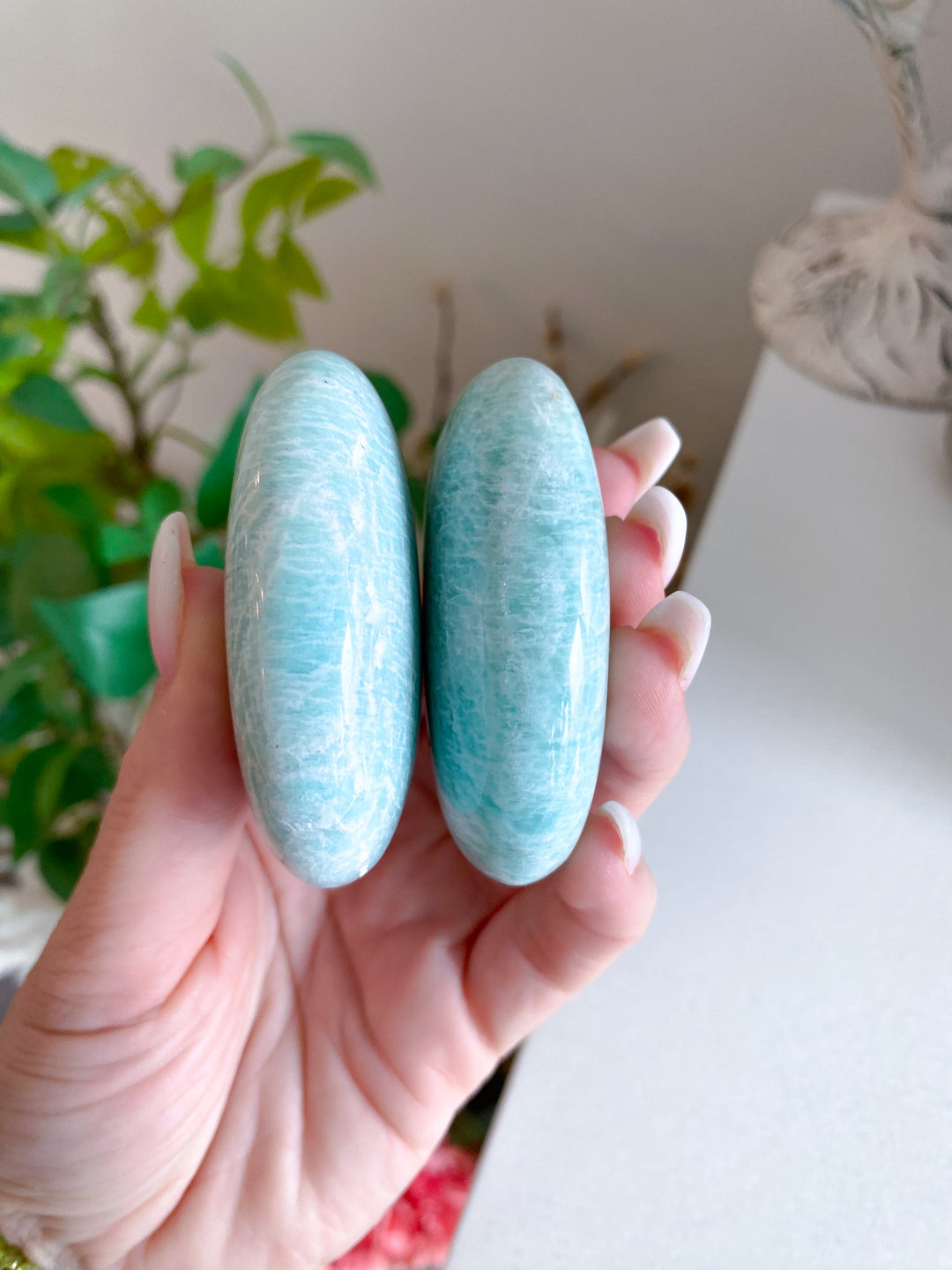 Gentle Baby Blue-Green Amazonite Palm