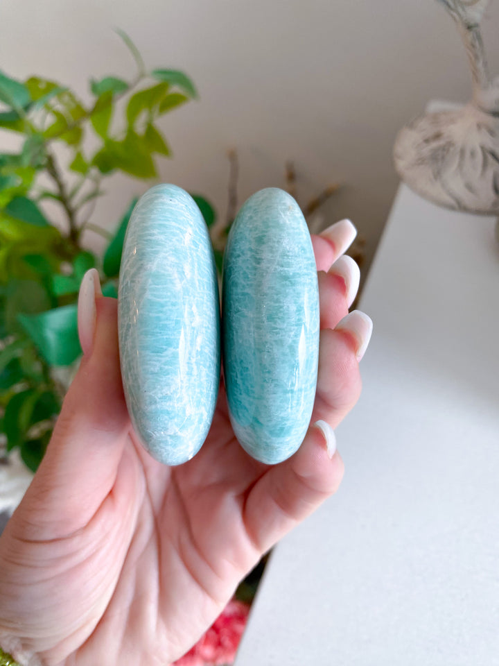 Gentle Baby Blue-Green Amazonite Palm