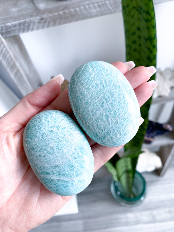 Gentle Baby Blue-Green Amazonite Palm