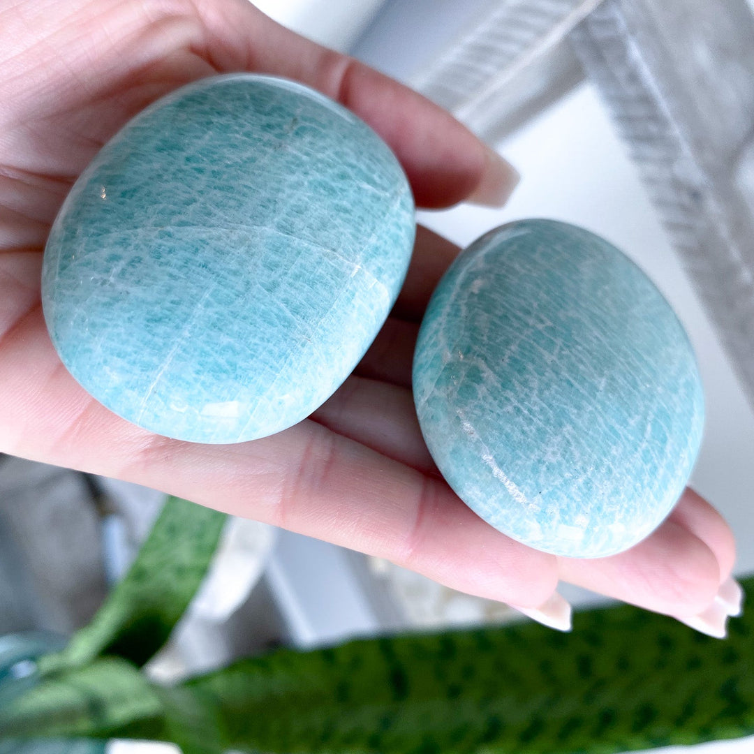 Gentle Baby Blue-Green Amazonite Palm
