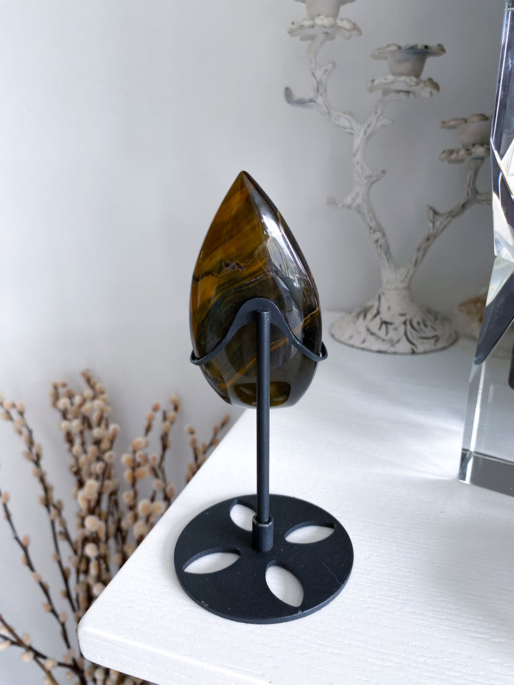 Blue Tigers Eye Flame on Stand #2
