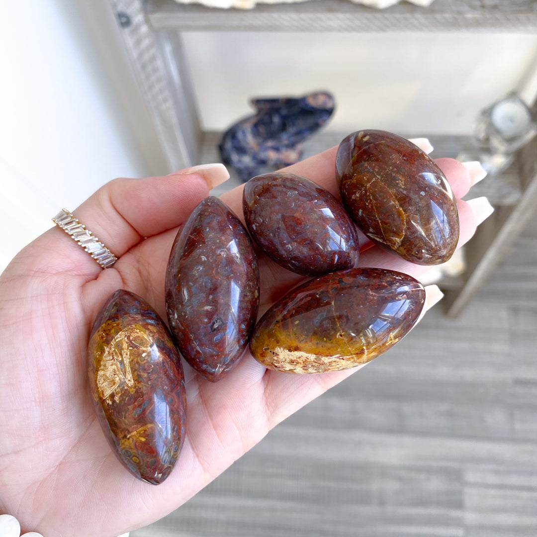 Red Moss Agate Shiva - Choose Size