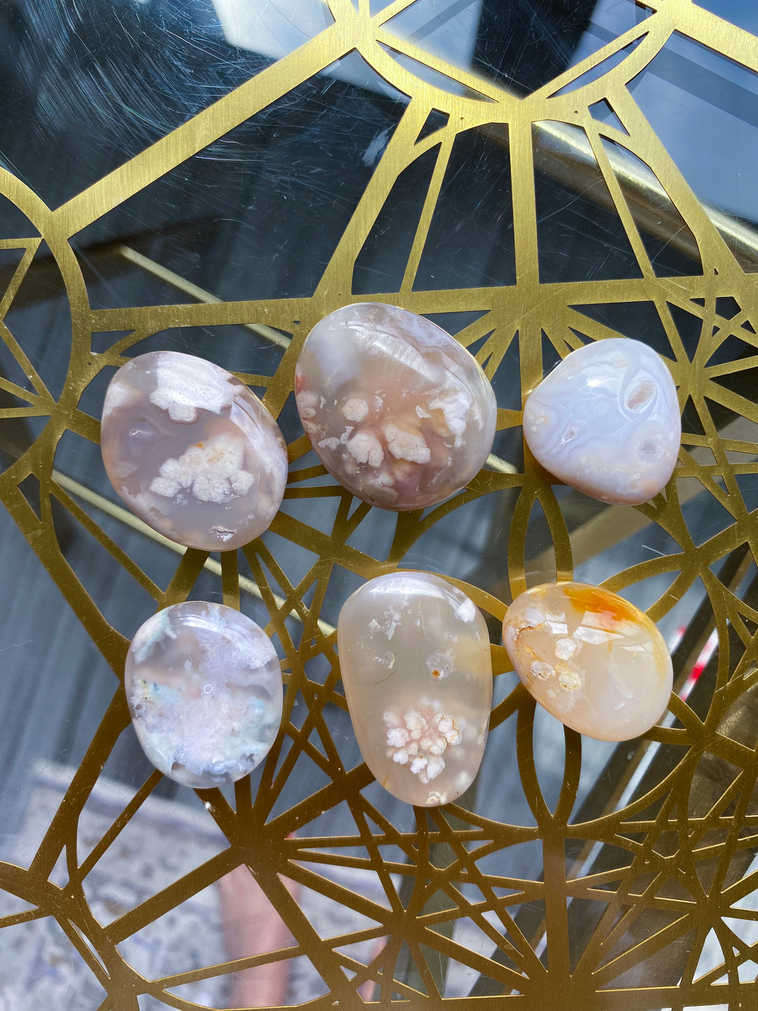 AAA Flower Agate Pebble