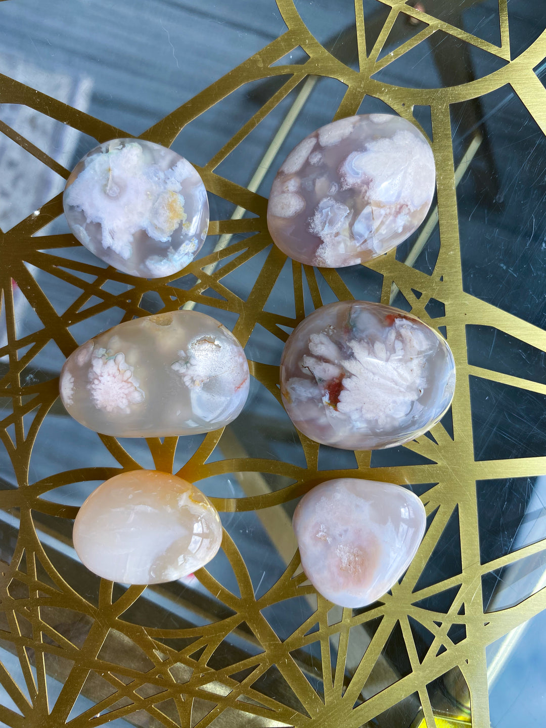AAA Flower Agate Pebble
