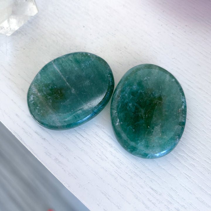 Green Strawberry Quartz Worry Stone