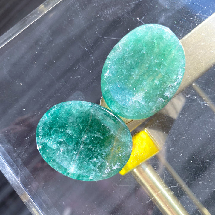 Green Strawberry Quartz Worry Stone