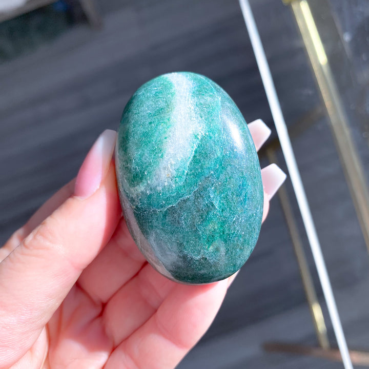 Dark Green Aventurine Small Palm Stone