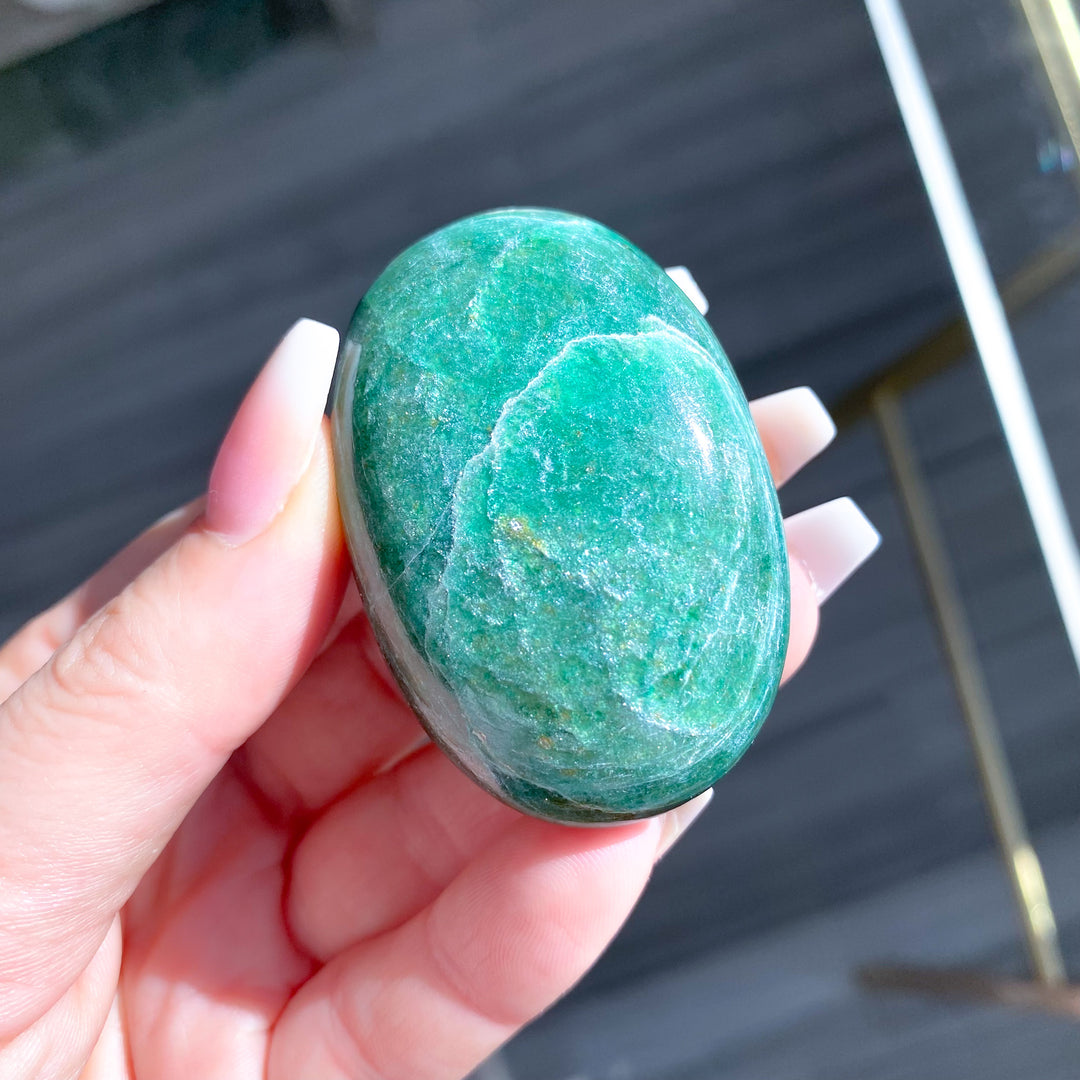 Dark Green Aventurine Small Palm Stone