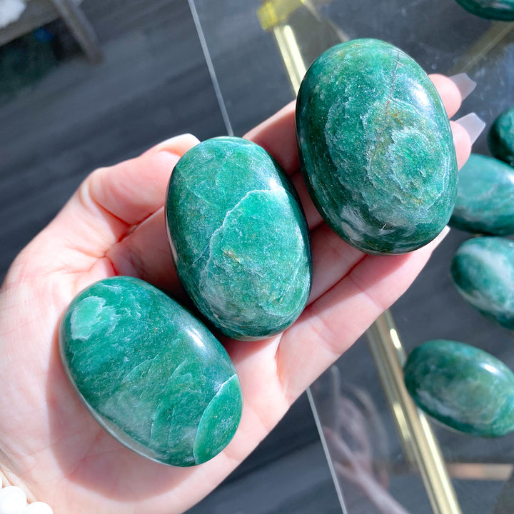 Dark Green Aventurine Small Palm Stone