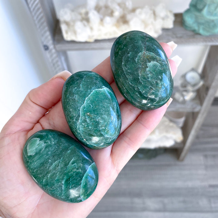 Dark Green Aventurine Small Palm Stone