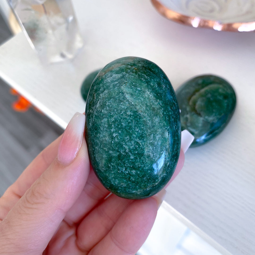 Dark Green Aventurine Small Palm Stone