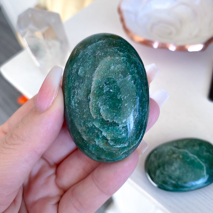 Dark Green Aventurine Small Palm Stone