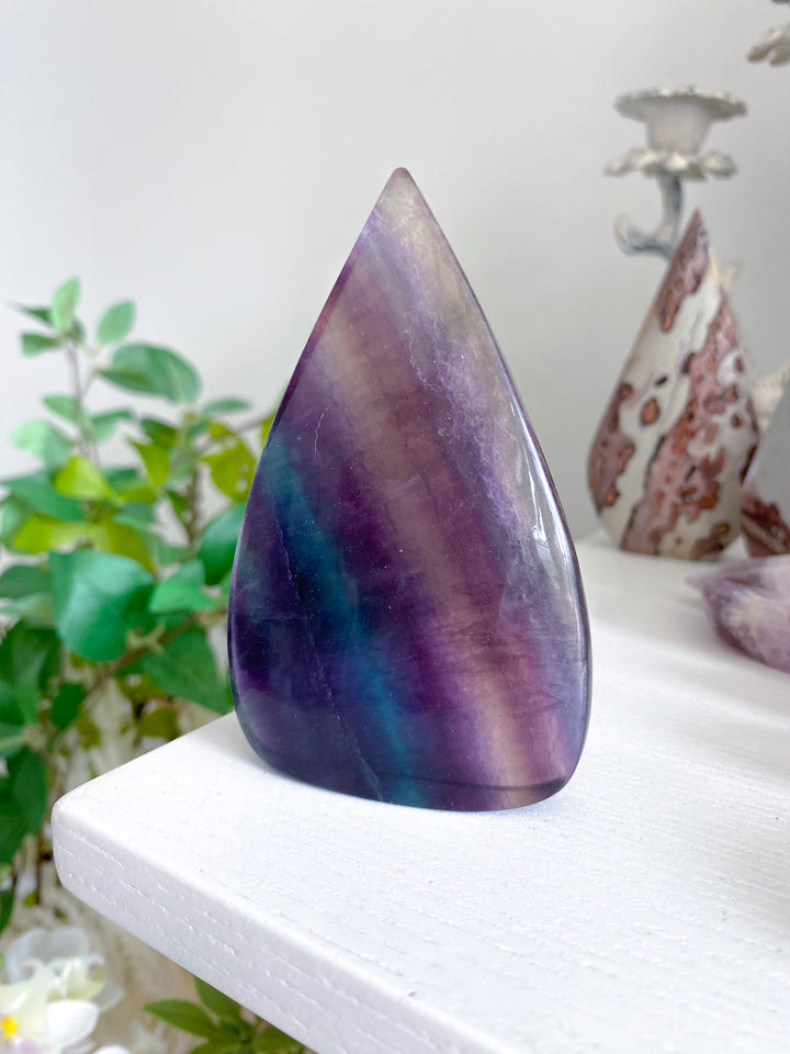 Rainbow Fluorite Polished Flame 