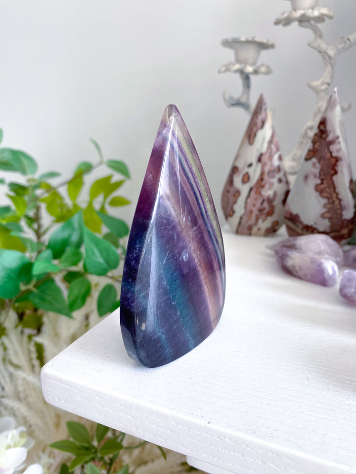 Rainbow Fluorite Polished Flame 