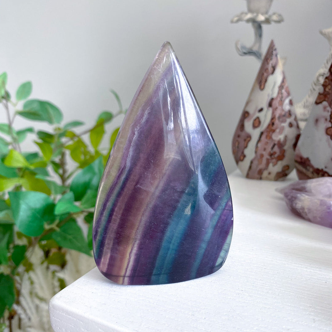 Rainbow Fluorite Polished Flame 