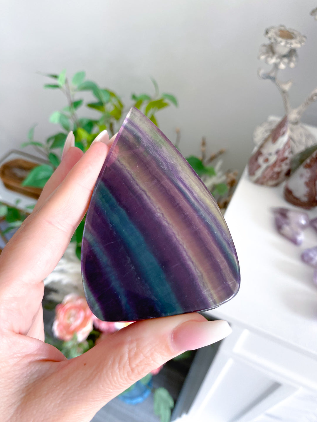 Rainbow Fluorite Polished Flame 
