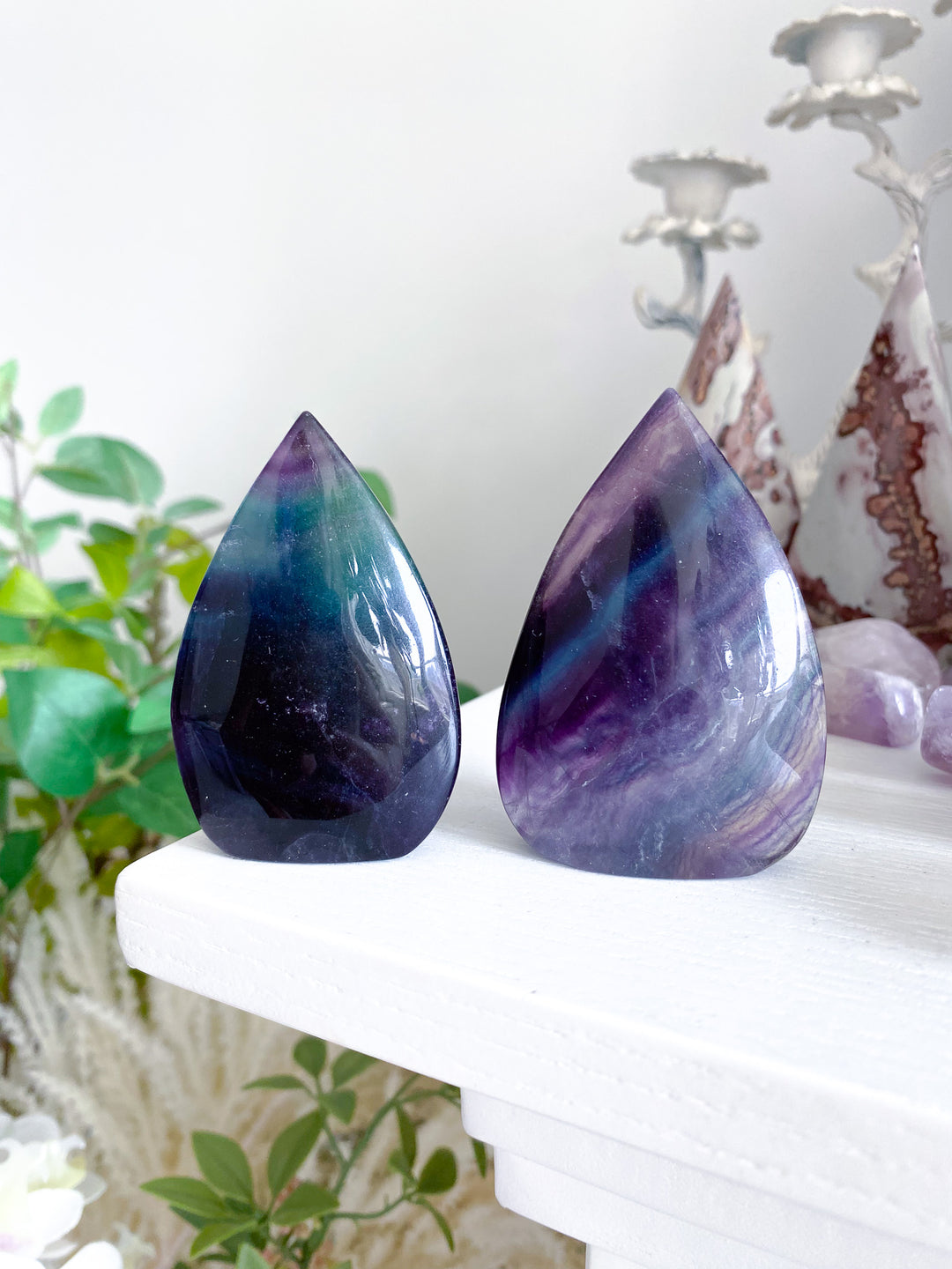 Small Rainbow Fluorite Polished Flame