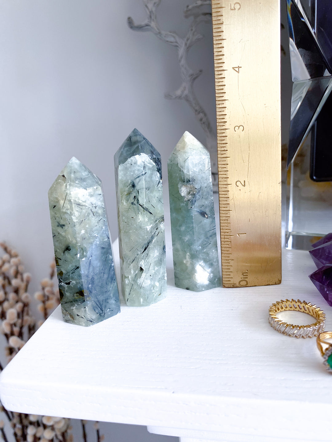 Prehnite with Epidote Tower - 3"