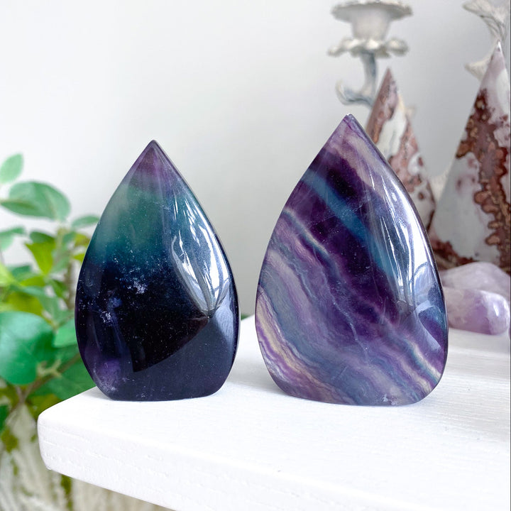 Small Rainbow Fluorite Polished Flame