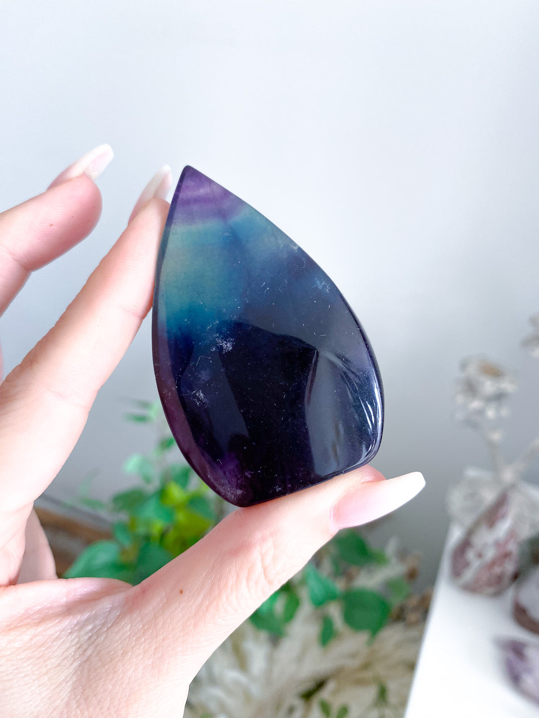 Small Rainbow Fluorite Polished Flame