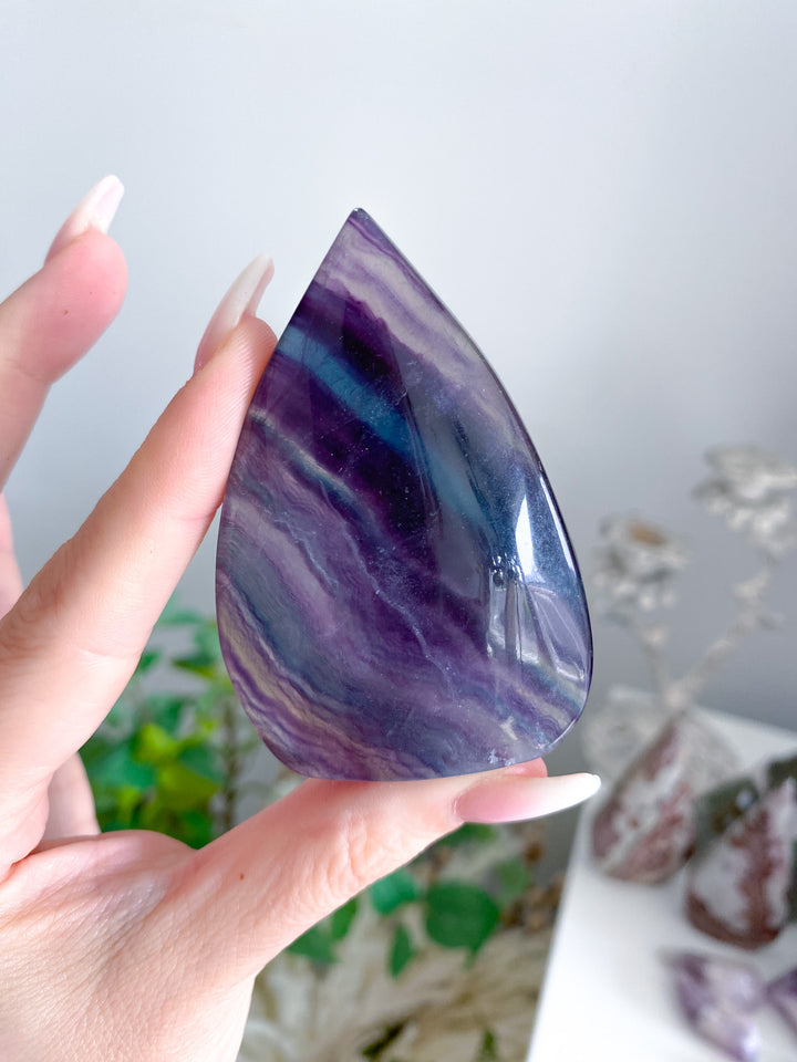 Small Rainbow Fluorite Polished Flame