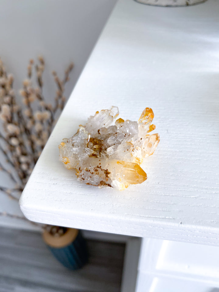 Small Iron Coated Quartz with Siderite Cluster #1