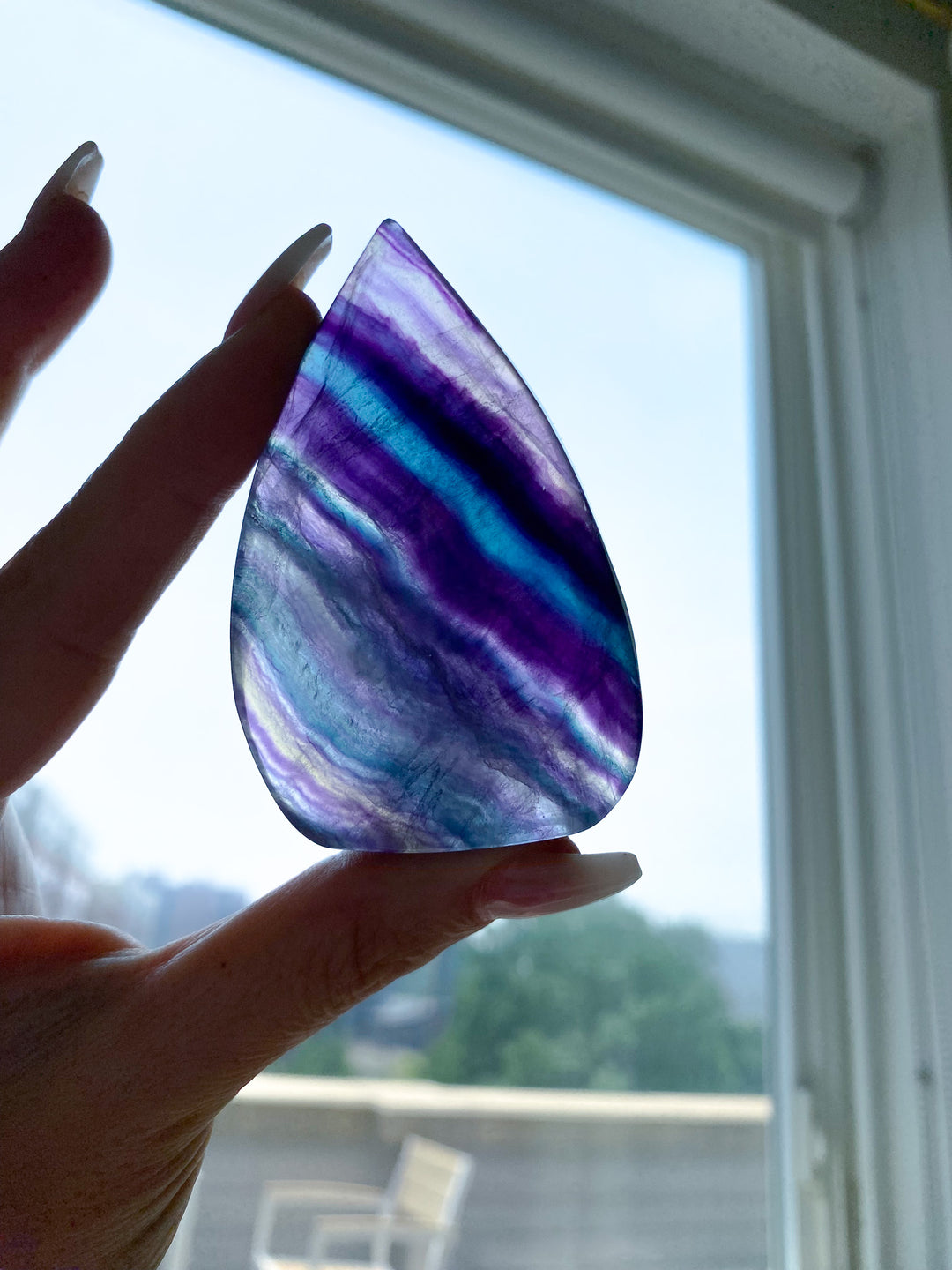 Small Rainbow Fluorite Polished Flame